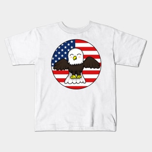 Patriotic American Eagle - Large Design Kids T-Shirt